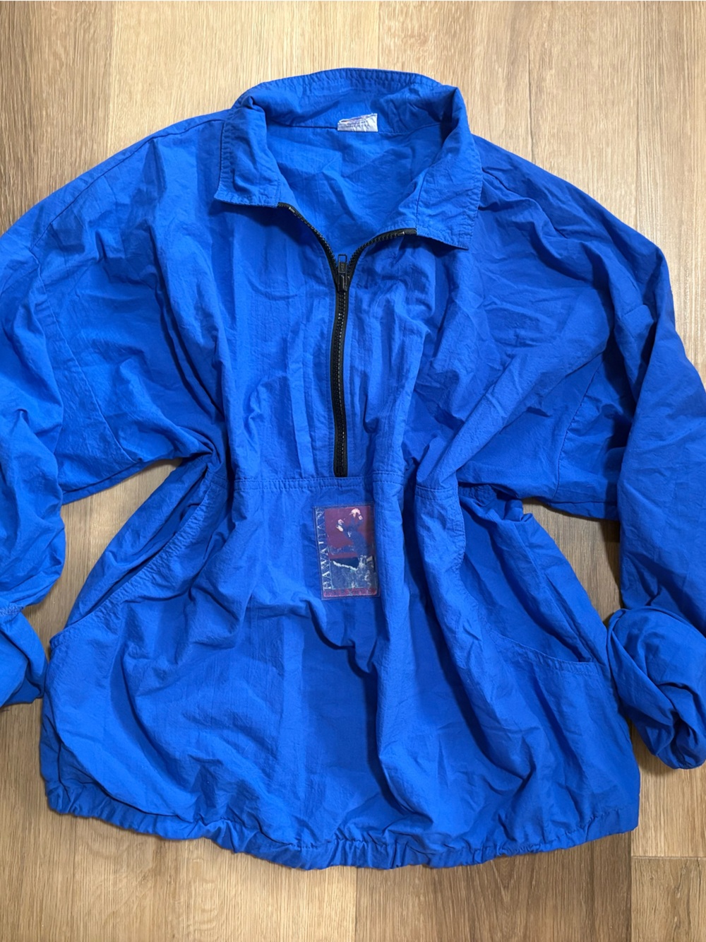 Vintage Crazy Shirts Hawaii Blue Quarter-Zip Lightweight Windbreaker Jacket